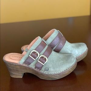 Green Platform Clogs